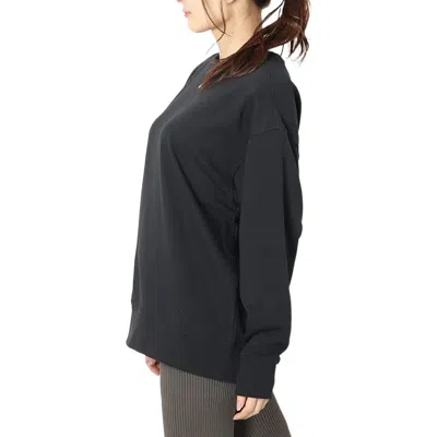 Nike (wmns)  Solid Color Logo Knit Round Neck Pullover Black Hoodie