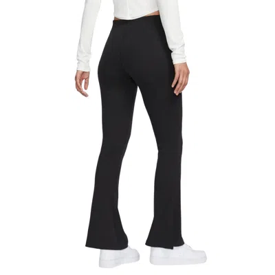 Nike Womens  Nsw Chill Knit Mediun Rib Flare Pant In Black