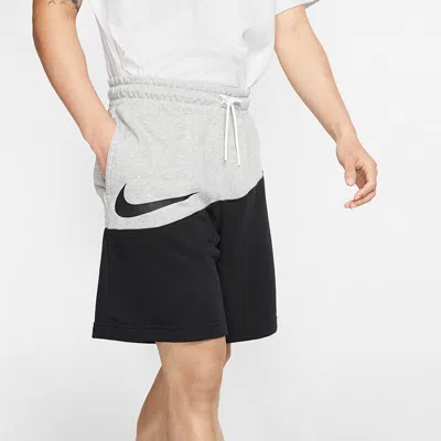 Nike Sportswear Swoosh Small Colorblock Sports Shorts Black Gray Blackgray