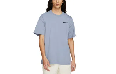 Nike Sb Back Printing Skateboard Sports Short Sleeve Gray Blue Grayblue
