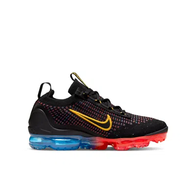 Nike (gs)  Air Vapormax 2021 Flyknit 'black Multi' In Black