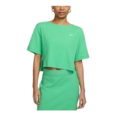 Nike (wmns)  Sportswear Ribbed Jersey Short-sleeve Top 'green Apple Color'