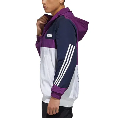Adidas Originals Adidas Neo M Ss Wrmln Wb Colorblock Sports Windbreaker Jacket White Purple