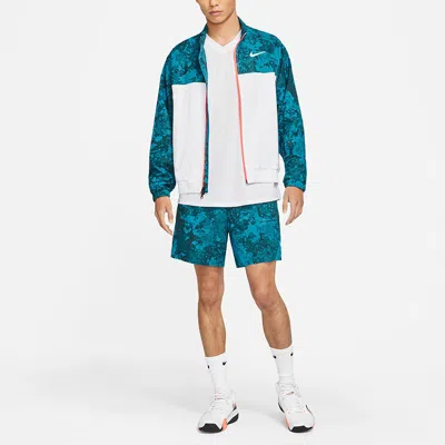 Nike Court Splicing Tennis Sports Jacket Green Dark Green