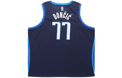 Nike Nba Retro Basketball Jersey/vest Sw Fan Edition Version Dallas Mavericks Doncic No. 77 Navy Blu In Blue
