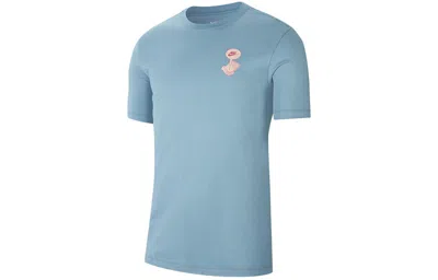 Nike As Men's  Sportswear Tee Shoe Box Printing Male Blue