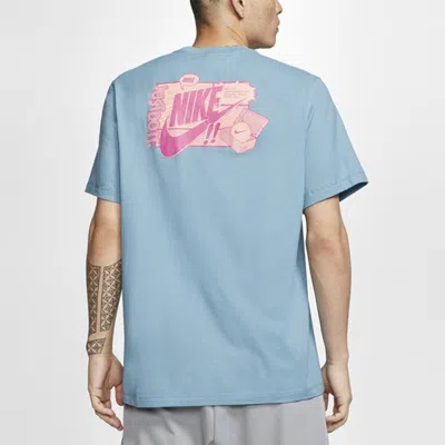 Nike As Men's  Sportswear Tee Shoe Box Printing Male Blue