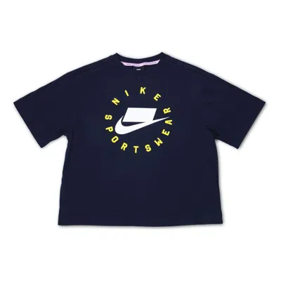 Nike (wmns)  Sportswear Top Sports Loose Casual Short Sleeve Obsidian 'black'