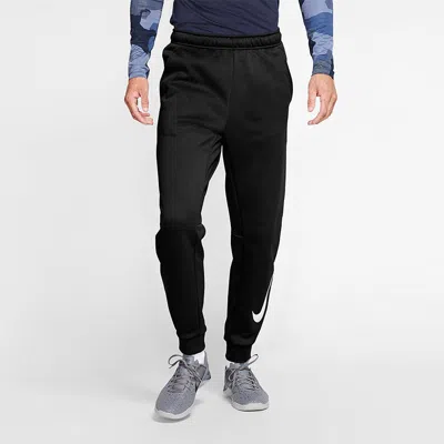 Nike Therma Tapered Swoosh Fleece Lined Sports Training Long Pants Black