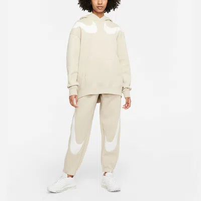 Nike (wmns)  As W Nsw Swsh Flc Gx Hoodie Casual Sports Knit Pullover Fleece Creamy White In Neutral