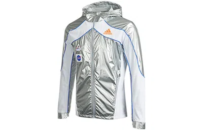 Adidas Originals Adidas Space Jkt M Casual Running Sports Hooded Jacket Silver