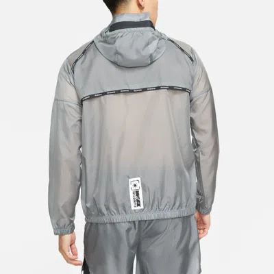 Nike Repel Wild Run Windrunner Casual Printing Running Sports Woven Jacket Gray In Black