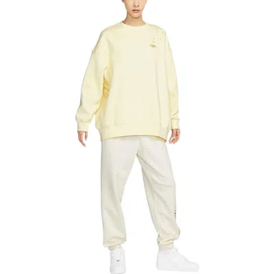 Nike (wmns)  Sportswear Fleece Crew Sweatshirt 'yellow' In Neutral