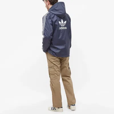 Adidas Originals Adidas 3 Stripe Windbreaker 'shadow Navy' In Blue