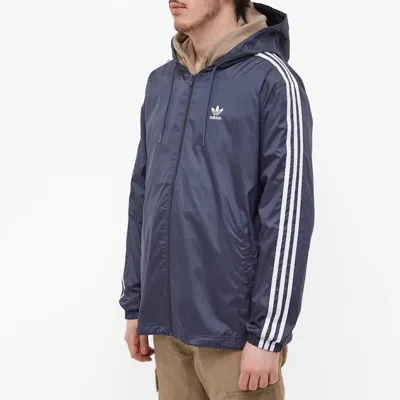 Adidas Originals Adidas 3 Stripe Windbreaker 'shadow Navy' In Blue