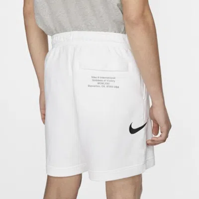 Nike Swoosh French Terry Short Alphabet Printing Casual Sports Shorts White