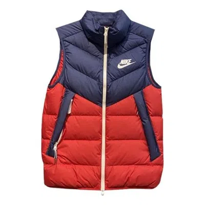 Nike Windproof Warm Stand Collar Down Vest 'blue Red'