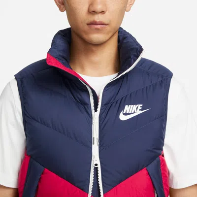 Nike Windproof Warm Stand Collar Down Vest 'blue Red'
