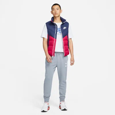 Nike Windproof Warm Stand Collar Down Vest 'blue Red'