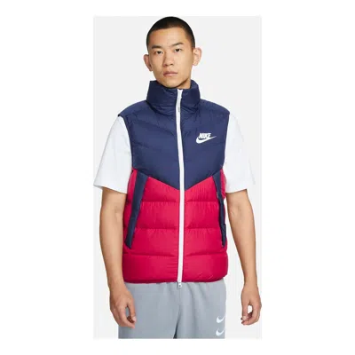 Nike Windproof Warm Stand Collar Down Vest 'blue Red'