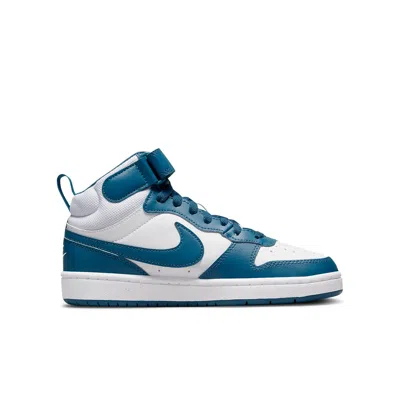 Nike (gs)  Court Borough Mid 2 'white Marina' In Blue