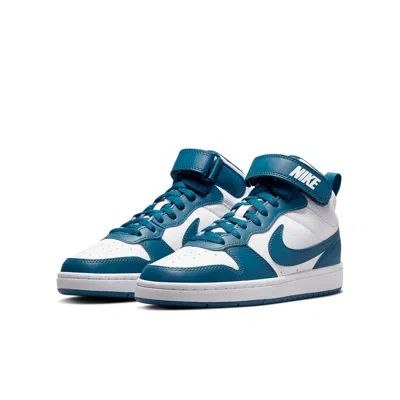 Nike (gs)  Court Borough Mid 2 'white Marina' In Blue