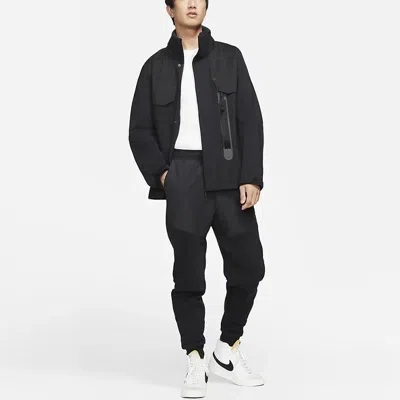 Nike Men's  Sportswear Tech Pack Sports Storage Simple Hooded Jacket Black In Blue