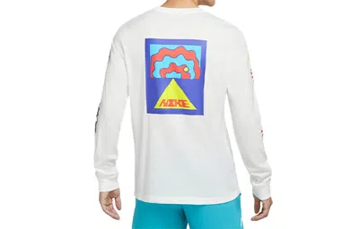 Nike Men's  Dri-fit A.i.r. Running Training Sports Long Sleeves Sail White T-shirt