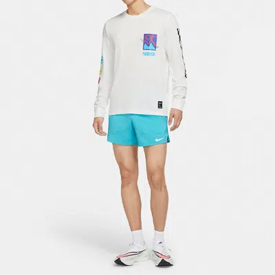 Nike Men's  Dri-fit A.i.r. Running Training Sports Long Sleeves Sail White T-shirt