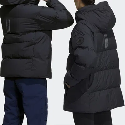 Adidas Originals Adidas 800 Solid Color Sports Hooded With Down Feather Black Jacket