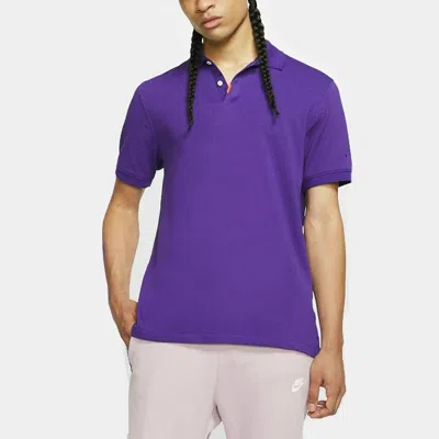 Nike Casual Breathable Short Sleeve Polo Shirt Purple In Blue