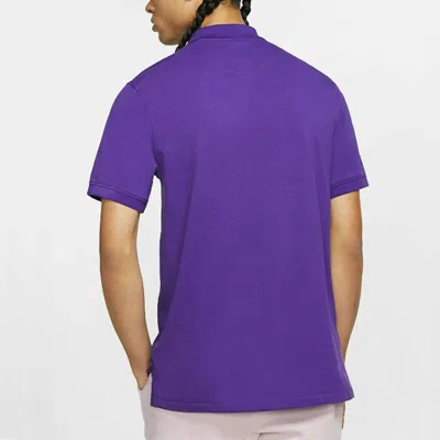 Nike Casual Breathable Short Sleeve Polo Shirt Purple In Blue