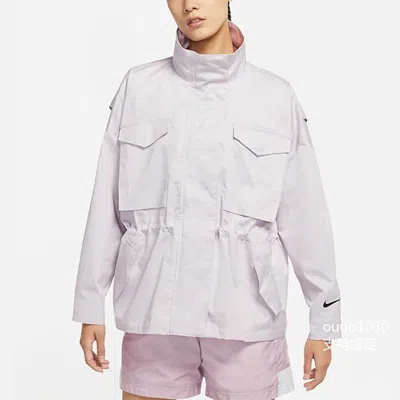 Nike (wmns)  Sw Collection Essentials M65 Casual Solid Color Stand Collar Sports Light Grey Jacket