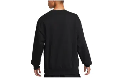Nike Solo Swoosh Oversized Logo-embroidered Cotton-blend Jersey Sweatshirt In Black