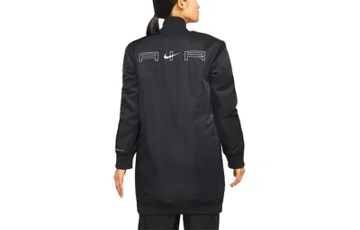 Nike (wmns)  Air Therma-fit Synthetic-fill Loose Mid-length Stay Warm Jacket Black In Blue