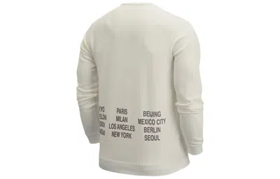 Nike Unisex  Sportswear Logo Printing Round-neck Sports Sweatshirt White