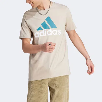 Adidas Originals Adidas Essentials Single Jersey Big Logo T-shirt 'wonder Beige' In Pink