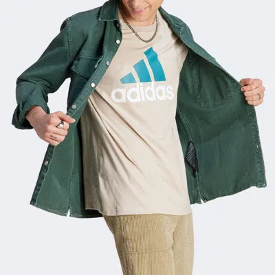 Adidas Originals Adidas Essentials Single Jersey Big Logo T-shirt 'wonder Beige' In Pink