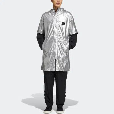 Adidas Originals Liquid Metal Wb Sports Hooded Windbreaker Jacket Men's Silver