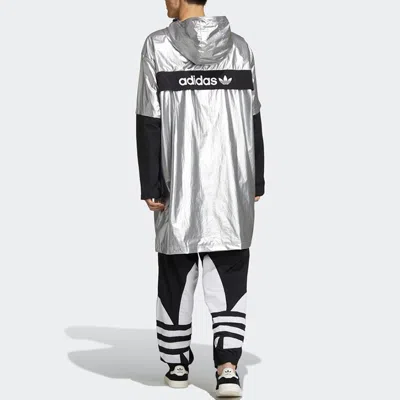 Adidas Originals Liquid Metal Wb Sports Hooded Windbreaker Jacket Men's Silver