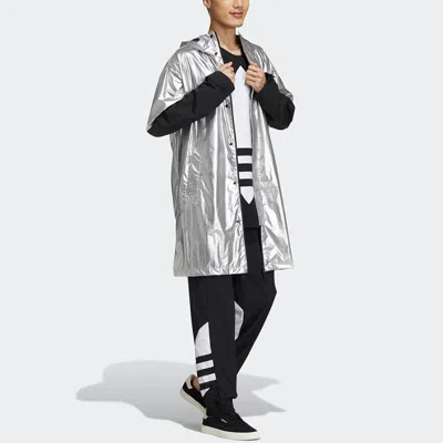 Adidas Originals Liquid Metal Wb Sports Hooded Windbreaker Jacket Men's Silver