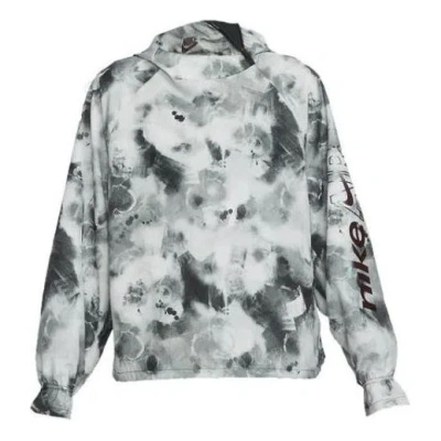 Nike (wmns)  Air Dri-fit Colorblock Splash Ink Alphabet Running Sports Hooded Pullover Jacket Smoke G