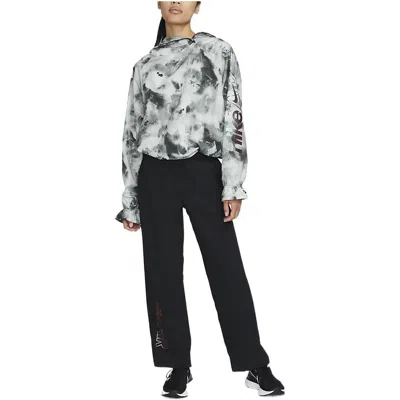 Nike (wmns)  Air Dri-fit Colorblock Splash Ink Alphabet Running Sports Hooded Pullover Jacket Smoke G
