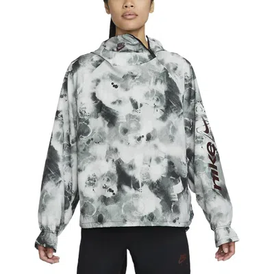 Nike (wmns)  Air Dri-fit Colorblock Splash Ink Alphabet Running Sports Hooded Pullover Jacket Smoke G