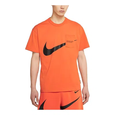 Nike As Men's  Sportswear Swsh Pocket Ss Tee Starfish In Orange