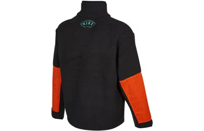 Nike Cny Chinese New Year's Edition Contrast Color Stitching Loose Logo Sports Stand Collar Jacket B In Black