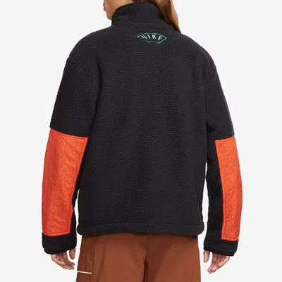 Nike Cny Chinese New Year's Edition Contrast Color Stitching Loose Logo Sports Stand Collar Jacket B In Black