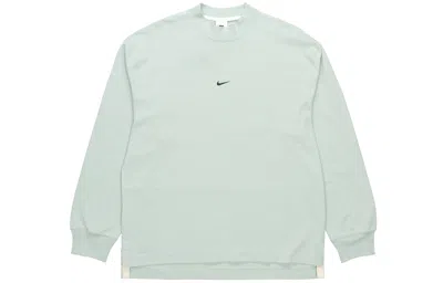 Nike Men's  Sportswear Style Essentials Stand Collar Cotton Pullover Long Sleeves Blue T-shirt In Gray