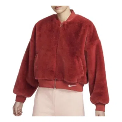 Nike (wmns)  Sportswear Reversible Faux Fur Bomber Jacket 'red'