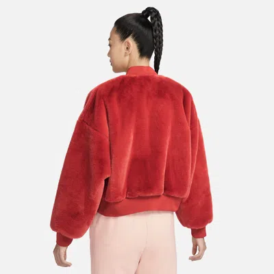 Nike (wmns)  Sportswear Reversible Faux Fur Bomber Jacket 'red'